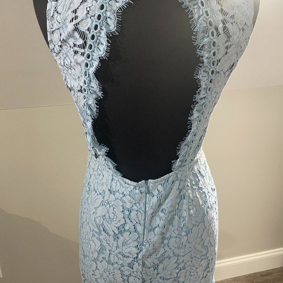 SAYLOR X Free People Dress Crochet Lace Cutout Back Mini Lace Eyelet Dress - Picture 3 of 4